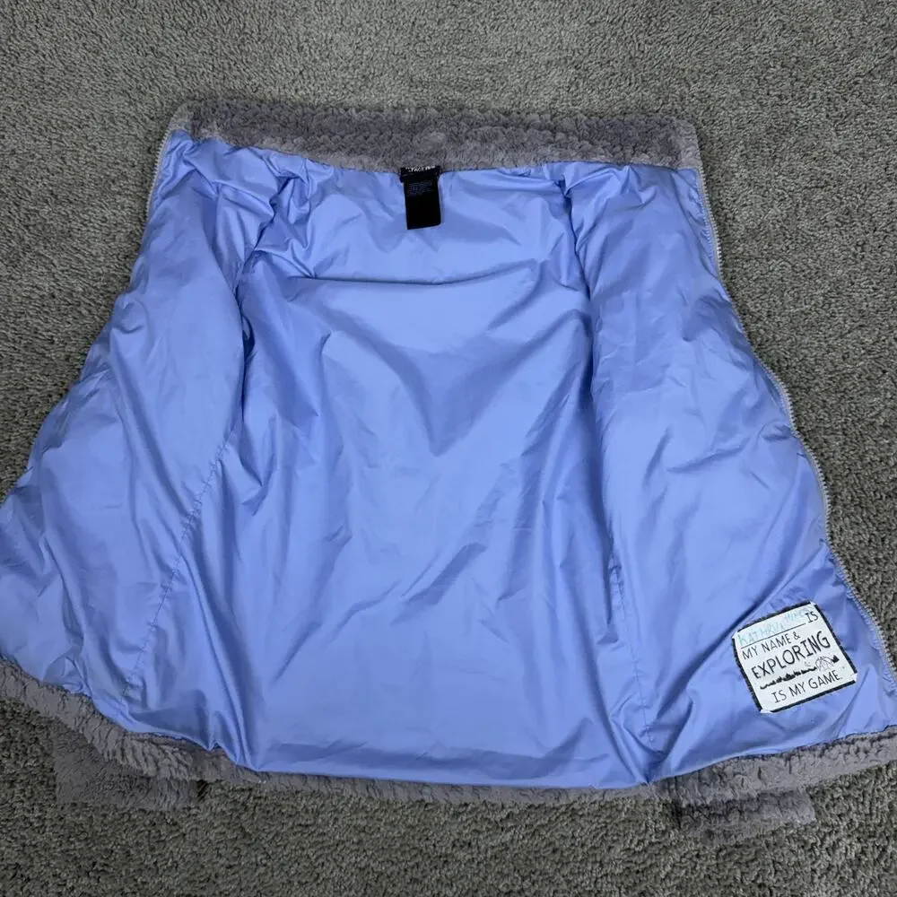 The North Face Jacket Girls Medium 10/12 Gray High Pile Fleece Full Zip